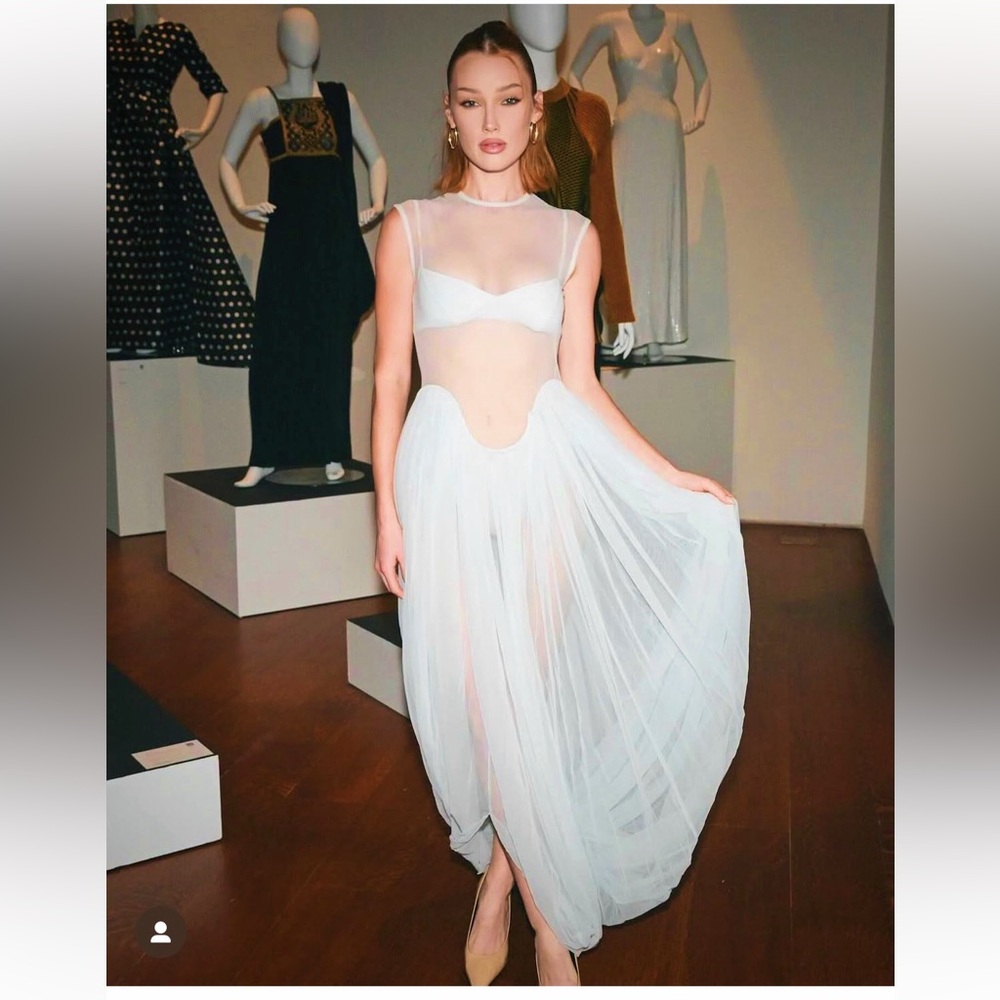 Like New Tory Burch Tulle Draped Jersey Dress - Picture 5 of 10